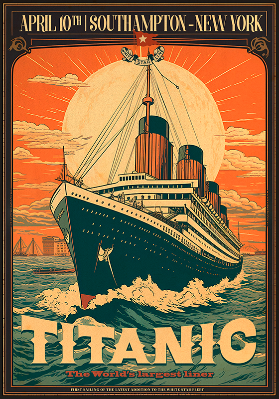 Vintage poster titanic's maiden voyage - TenStickers