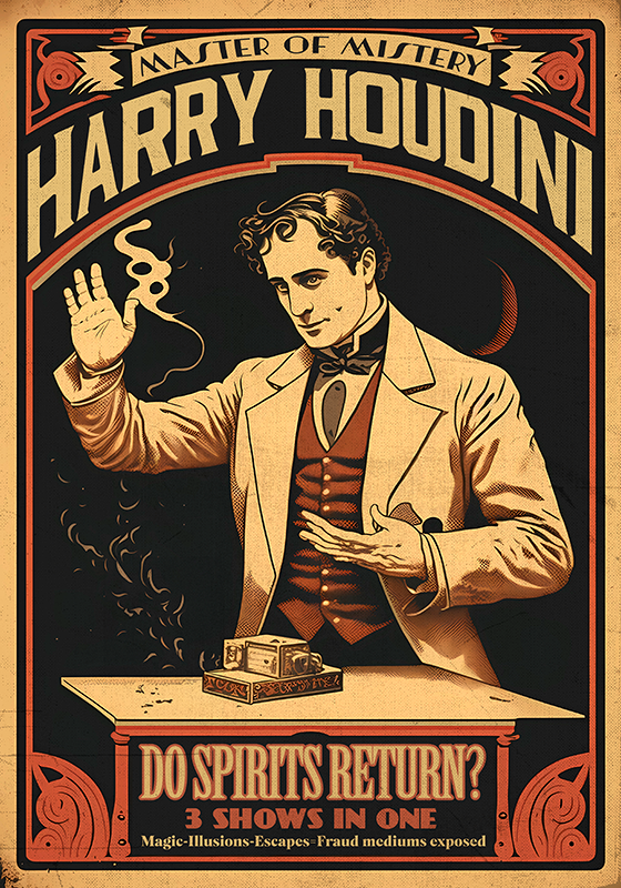 Vintage poster of houdini - TenStickers