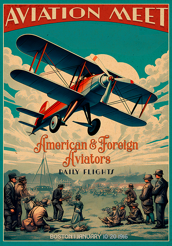 Vintage poster aviation gathering - TenStickers