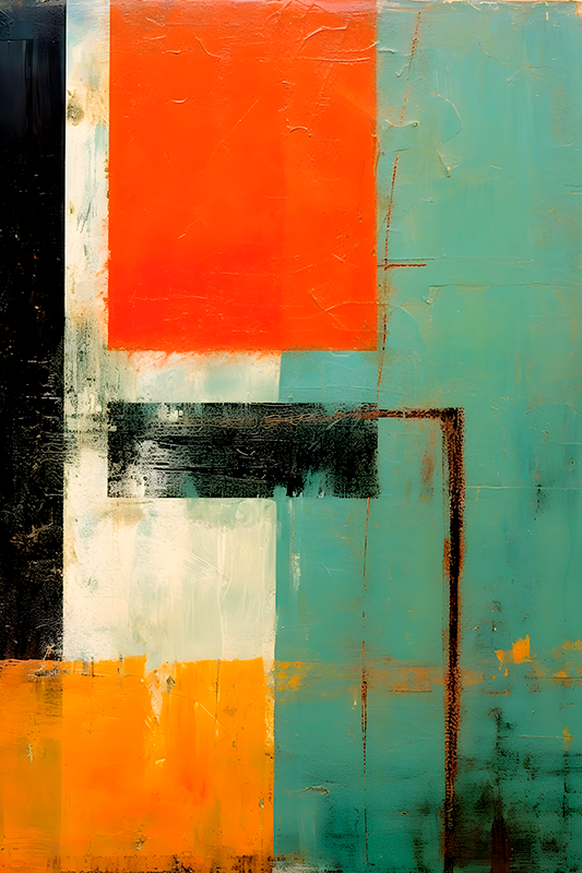 Abstract poster of expressionist rectangles - TenStickers