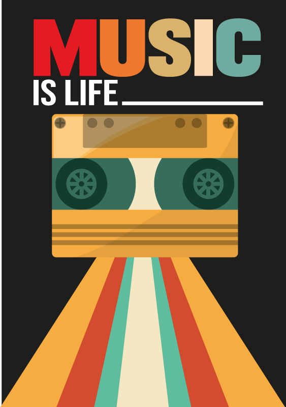 Music quote inspiring your soul music poster - TenStickers