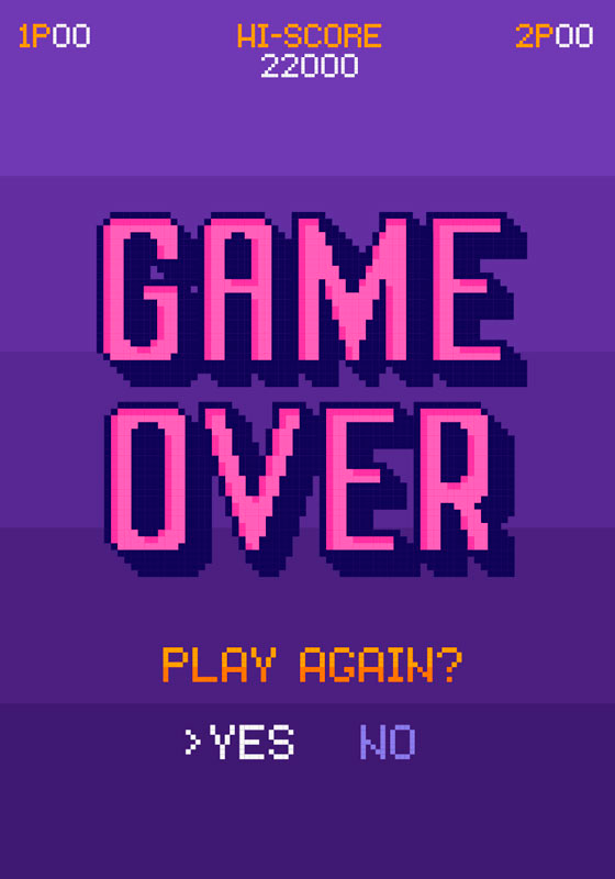 Video game poster game over - TenStickers