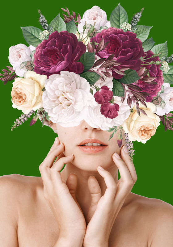 Flower poster floral woman art print - TenStickers