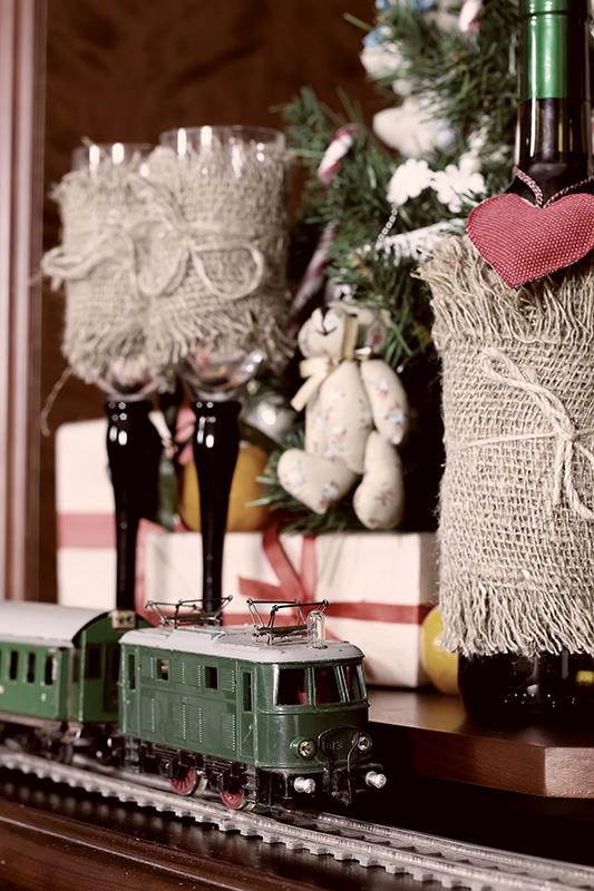 Christmas poster toy train art print - TenStickers