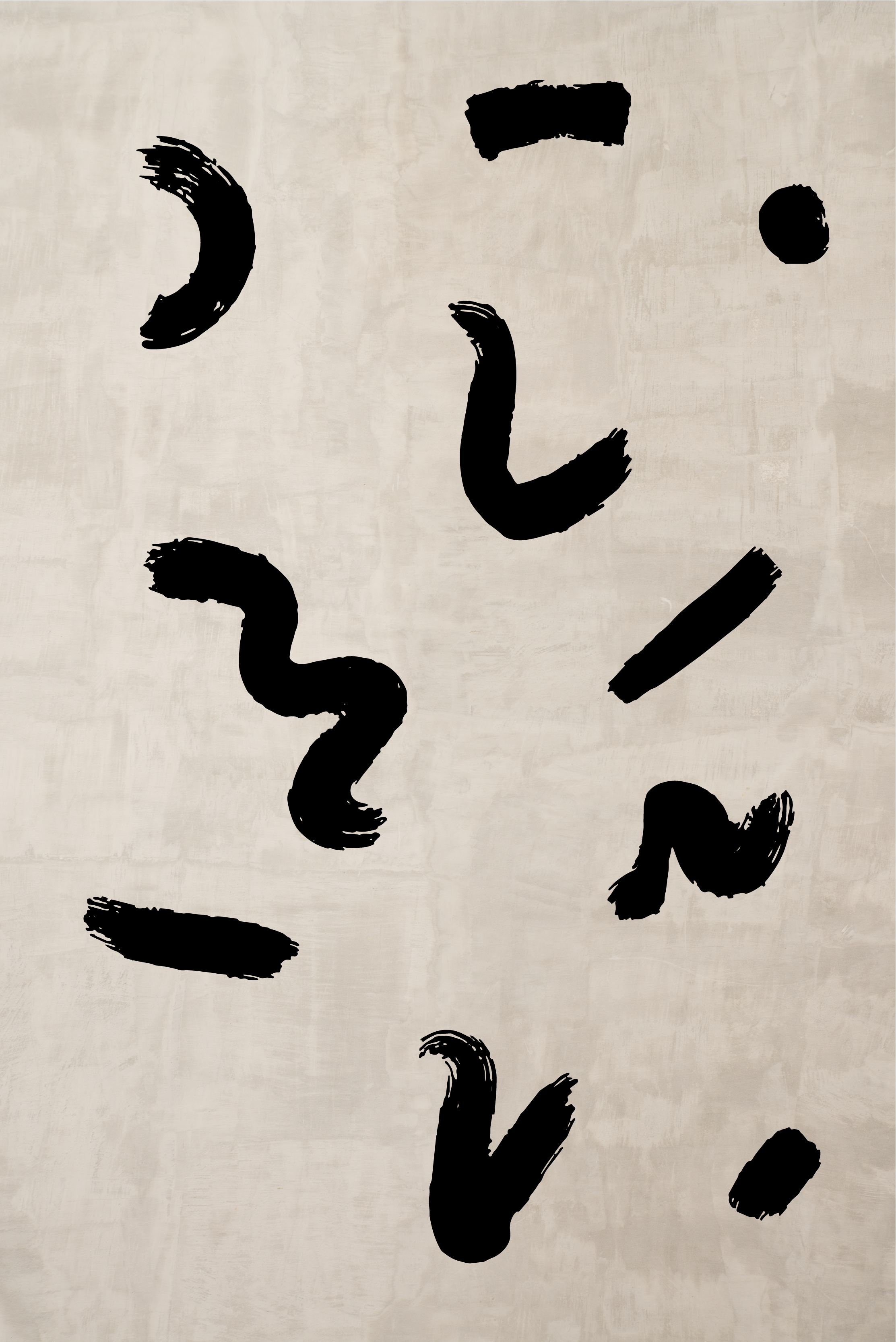 Art poster brush shapes in black - TenStickers