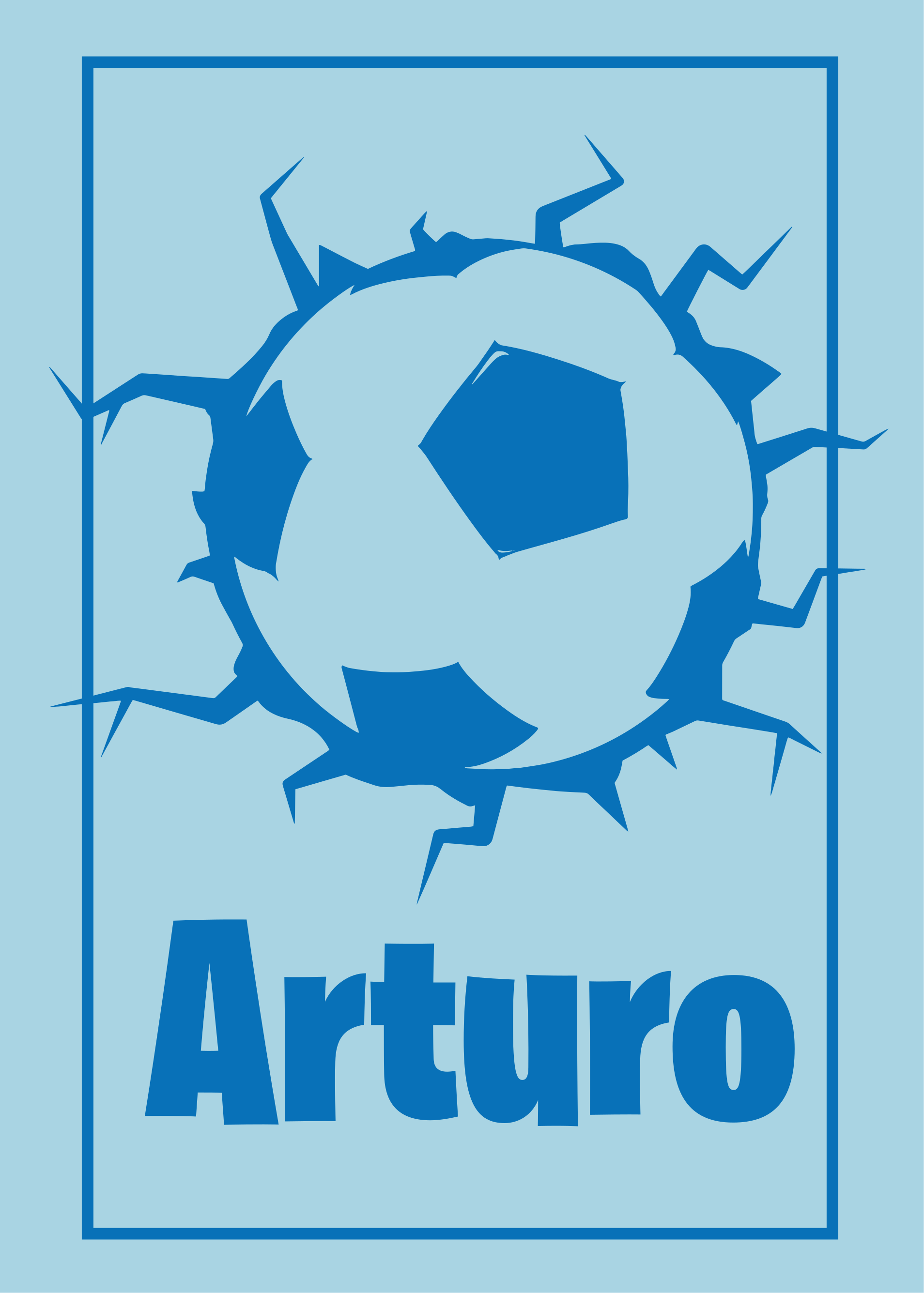 Football poster ball breaking through wall - TenStickers