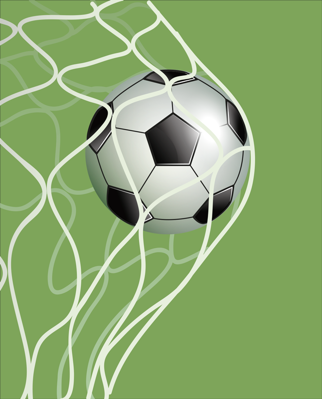 Football poster of ball hitting the goal - TenStickers