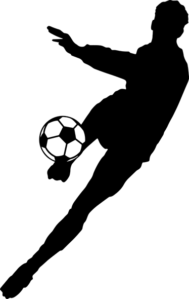 Football poster of a soccer player kicking a ball - TenStickers