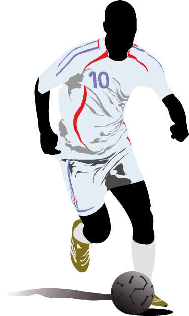 Football poster of a soccer player in motion - TenStickers