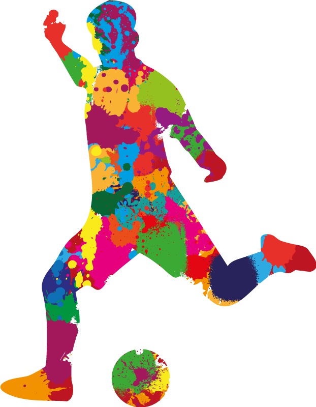 Football poster football player splash colors - TenStickers