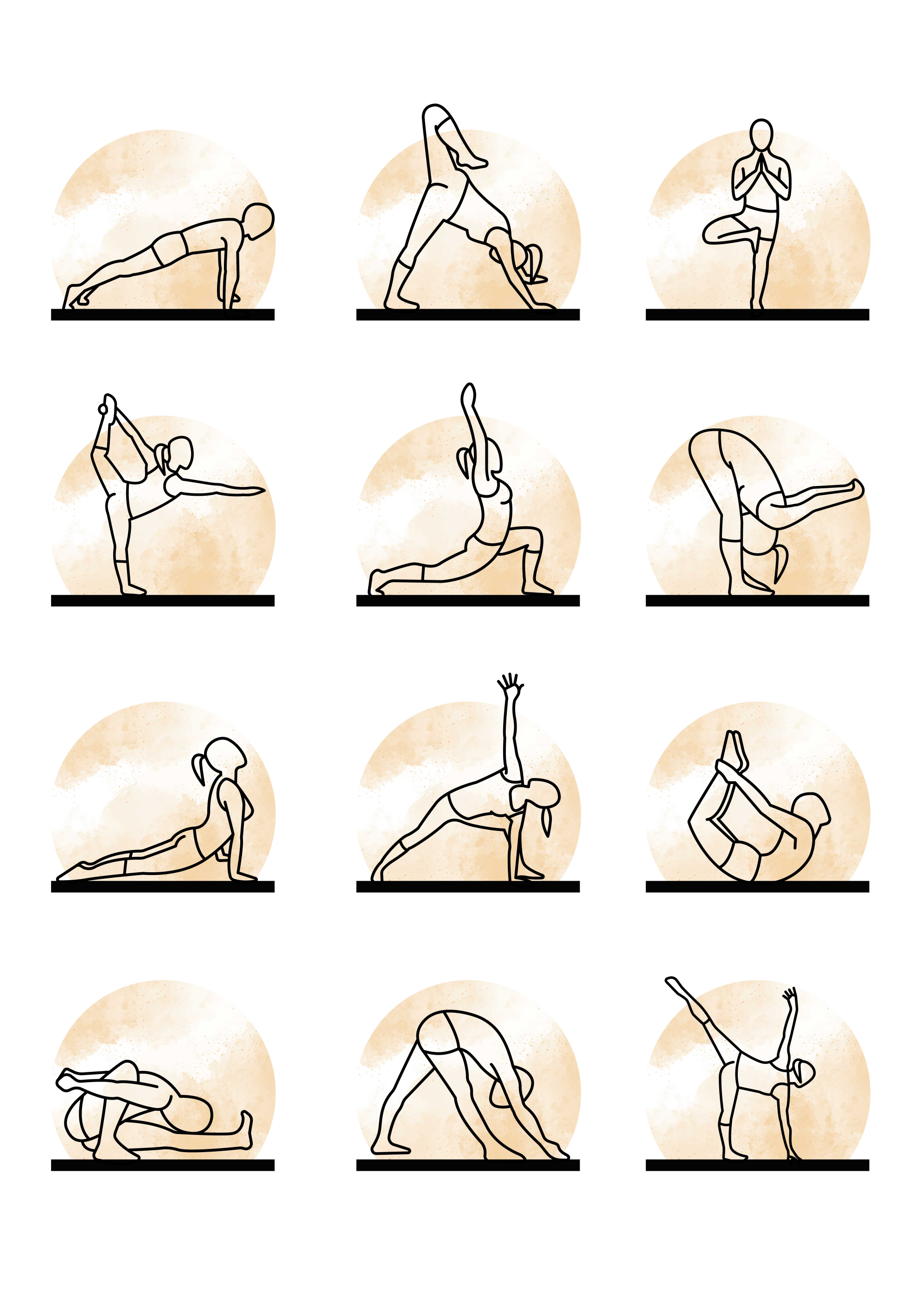 Yoga Poses poster  poster for wall - TenStickers