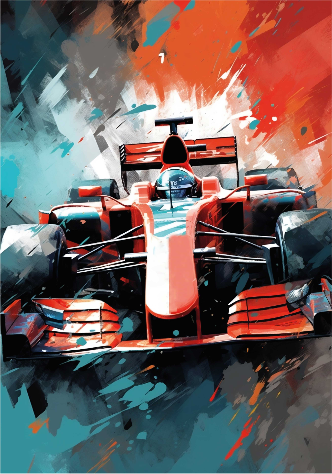 Red car f1 poster for wall - TenStickers