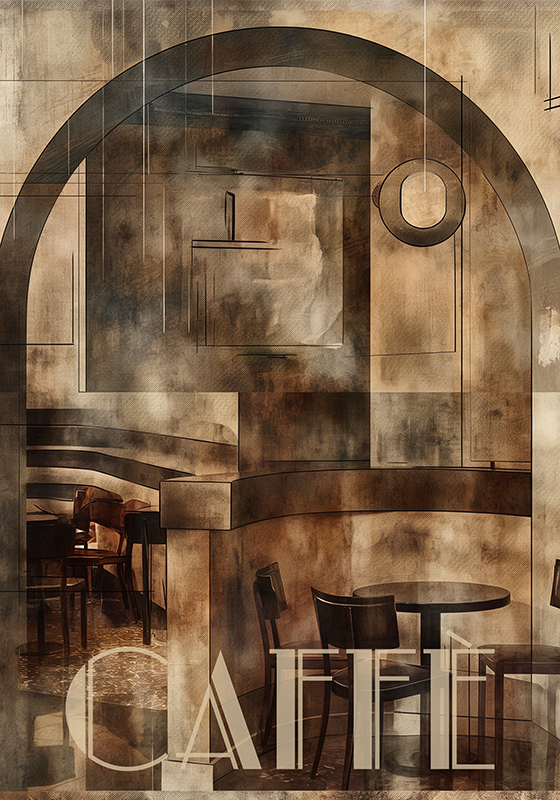Art déco poster coffee - TenStickers