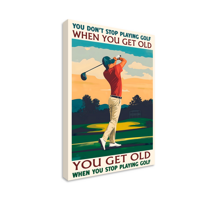Golf player sports canvas art - TenStickers