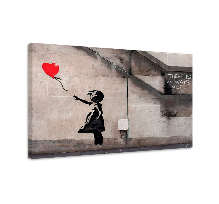 Girl with runaway balloon canvas art - TenStickers