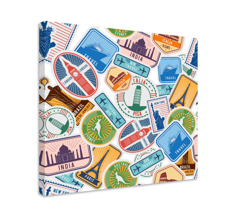 Global Landmarks Collage canvas print - TenStickers
