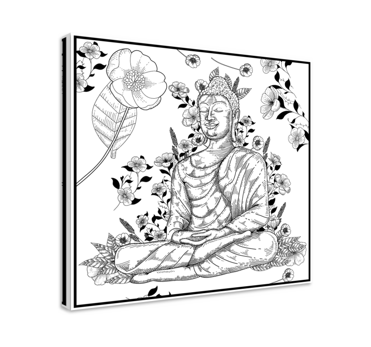 Buddha wall art buddha floral harmony - TenStickers