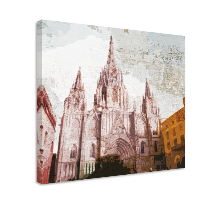 Cityscape wall art featuring beautiful cathedral design - TenStickers