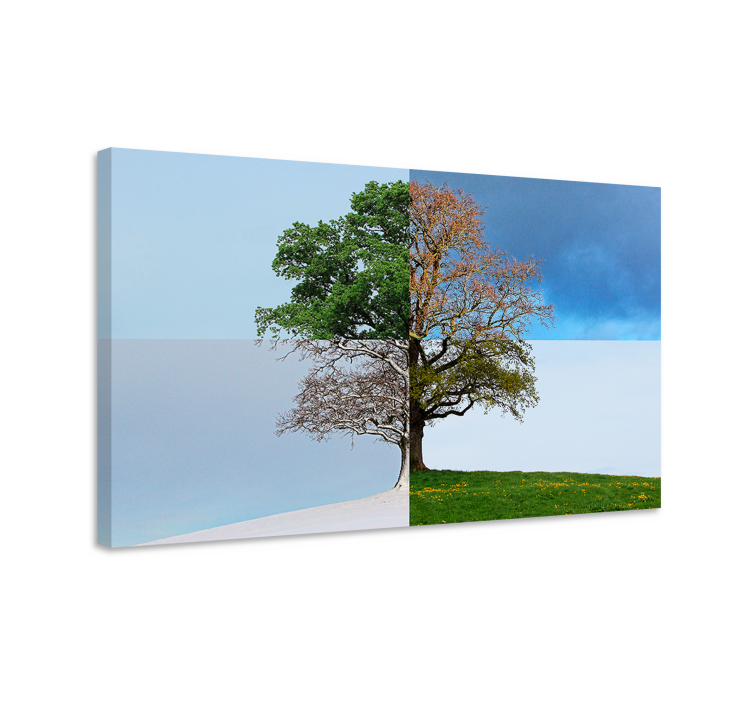Tree canvas wall art seasonal tree contrast - TenStickers