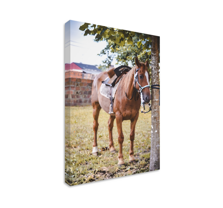 Horse wall art elegant brown horse print - TenStickers