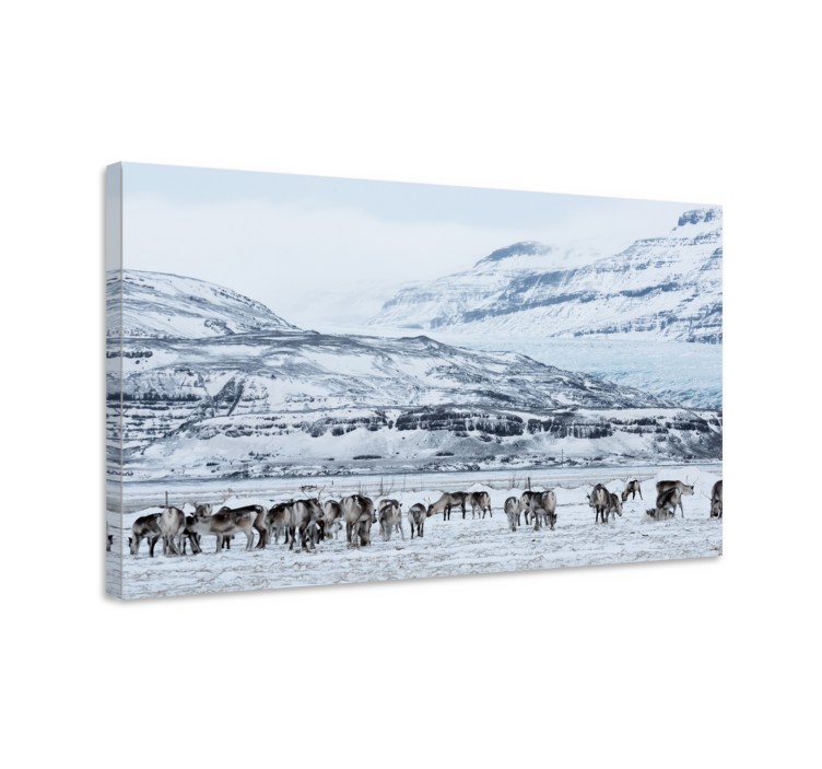 Dinosaur canvas wall art reindeer herding design - TenStickers