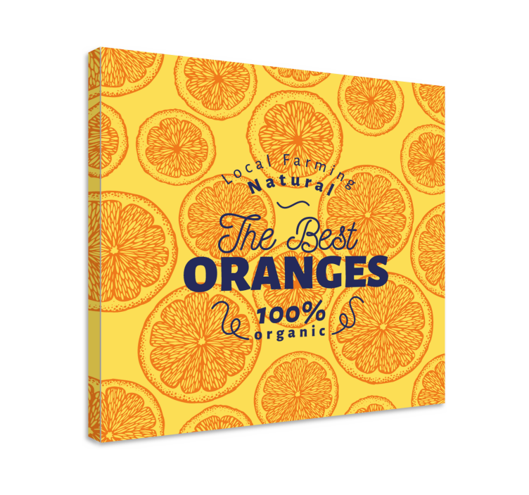 Fruit canvas wall art fresh oranges illustration - TenStickers