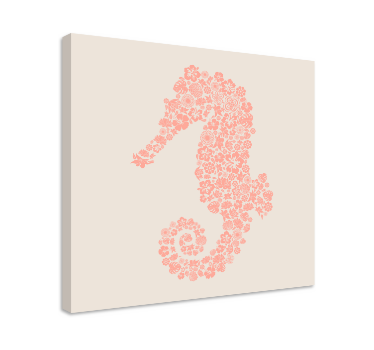 Floral Sea Horse fish canvas - TenStickers