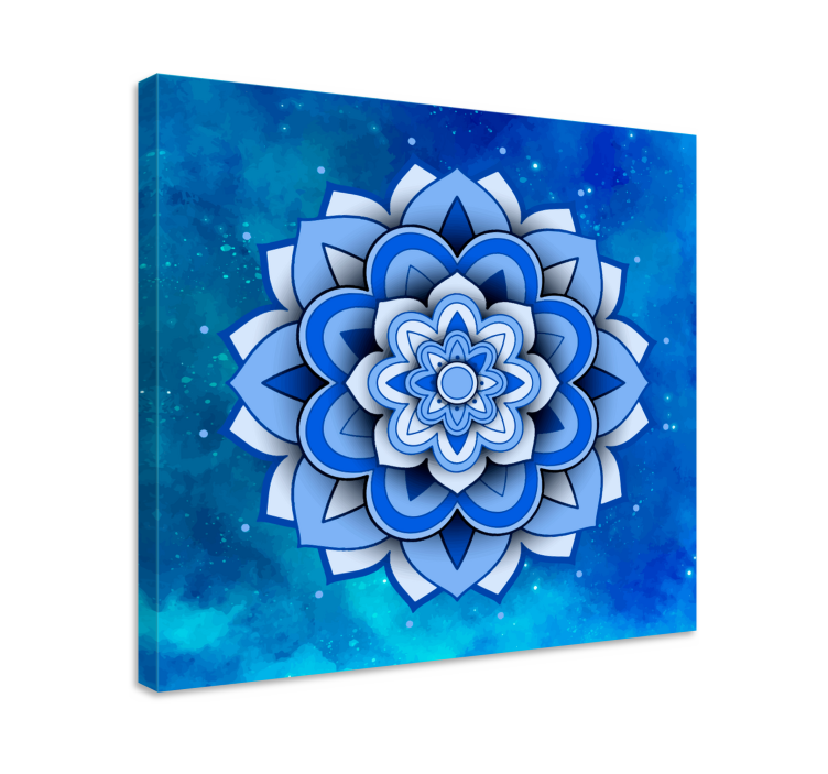 Mandala floral blue mandala canvas wall art - TenStickers