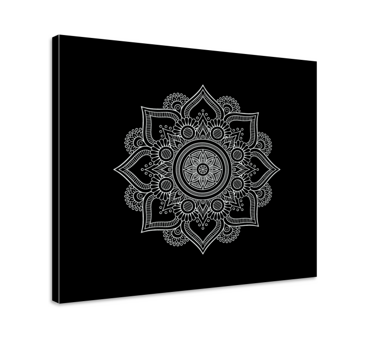 Black and white mandala canvas wall art - TenStickers