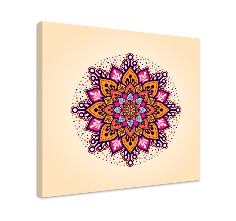 Zen canvas art of intricate botanical mandala - TenStickers