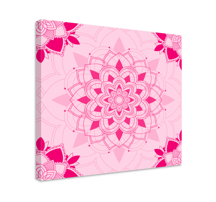 Bright pink mandala canvas wall art - TenStickers
