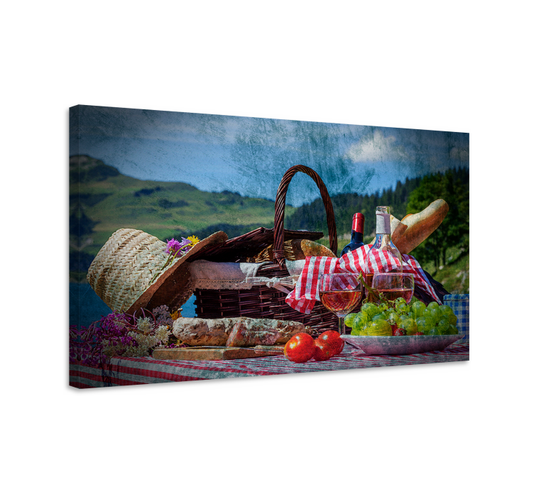 Landscape canvas picnic basket scene - TenStickers