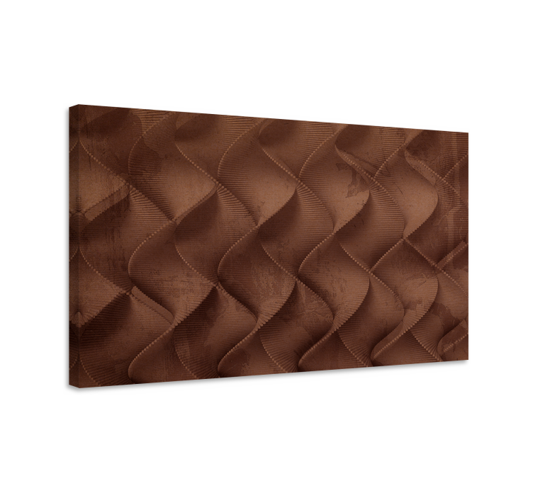 Brown ruffled texture geometric canvas - TenStickers