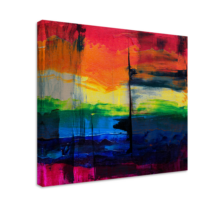 Abstract wall art 1 vivid color stripes - TenStickers