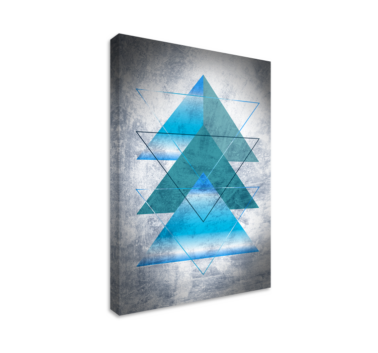 Geometric canvas in blue geometric shapes - TenStickers