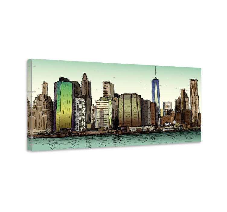 Cityscape wall art cityscape perspective - TenStickers