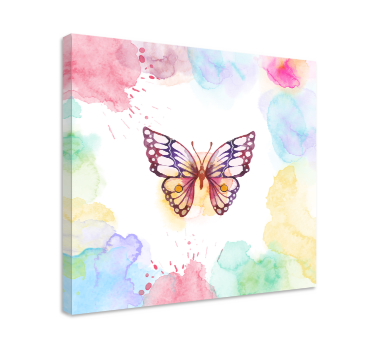 Artistic multicolor butterfly canvas wall art - TenStickers