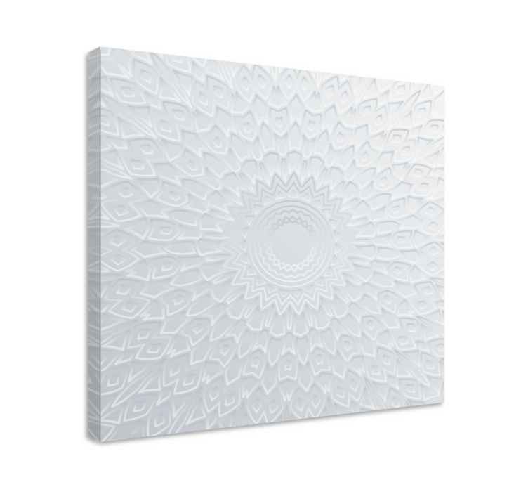 3D white mandala modern canvas wall art - TenStickers