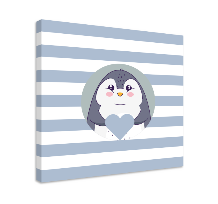 Cocktail canvas cute penguin hug - TenStickers