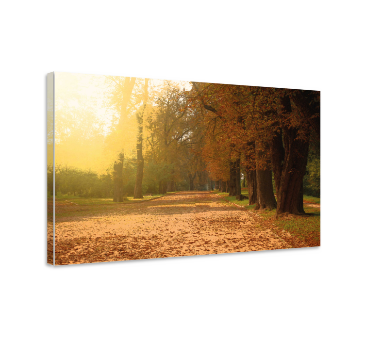 Landscape canvas autumn pathway art print - TenStickers