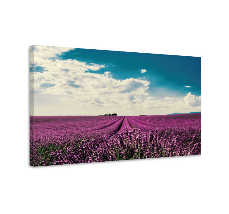 Flowers canvas lavender field artwork - TenStickers
