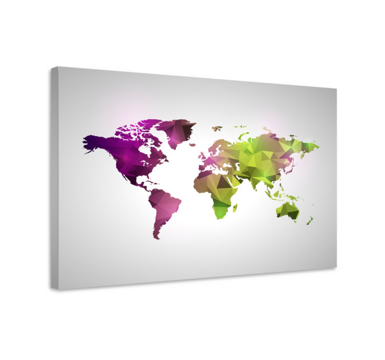 World map wall art polygonal world map - TenStickers