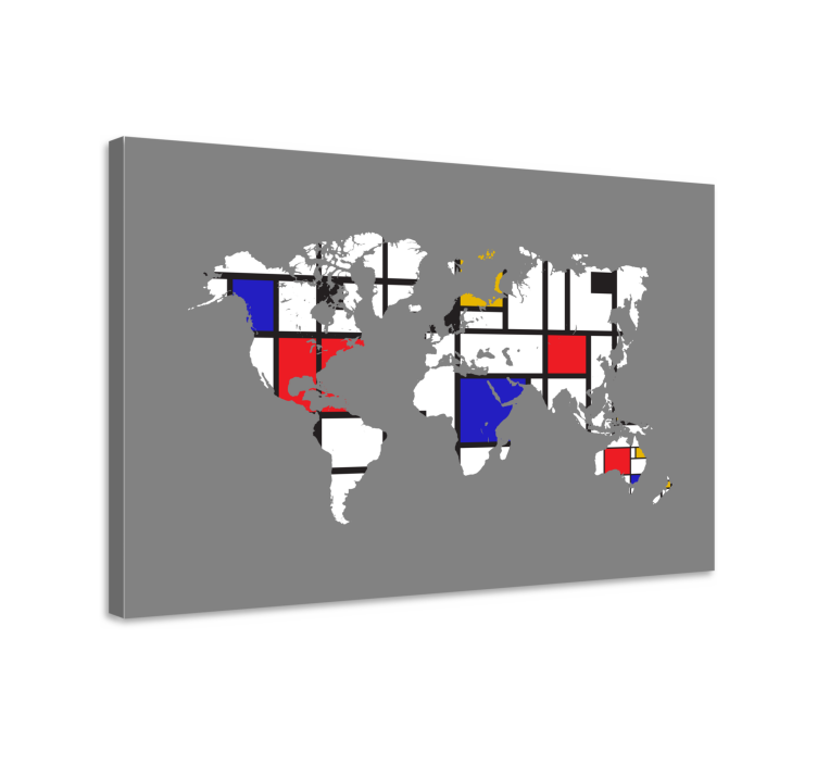 World map wall art world map arrangement - TenStickers