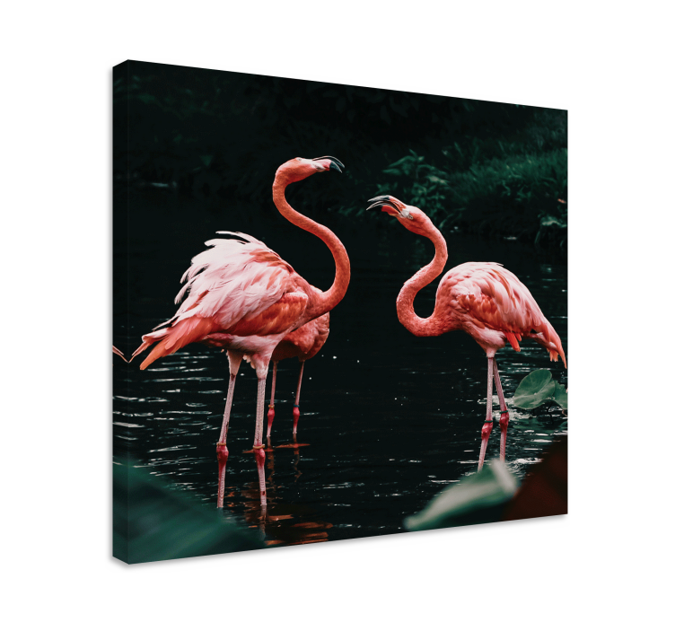 Couple of flamingos animal canvas prints - TenStickers