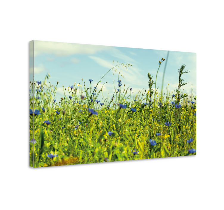 Flowers canvas wildflower meadow artwork - TenStickers
