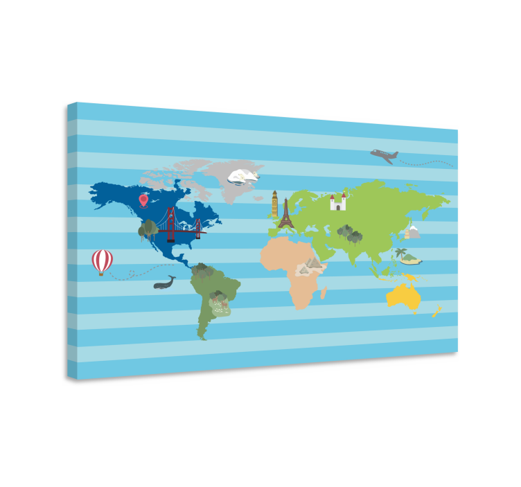 World map wall art creative global map - TenStickers