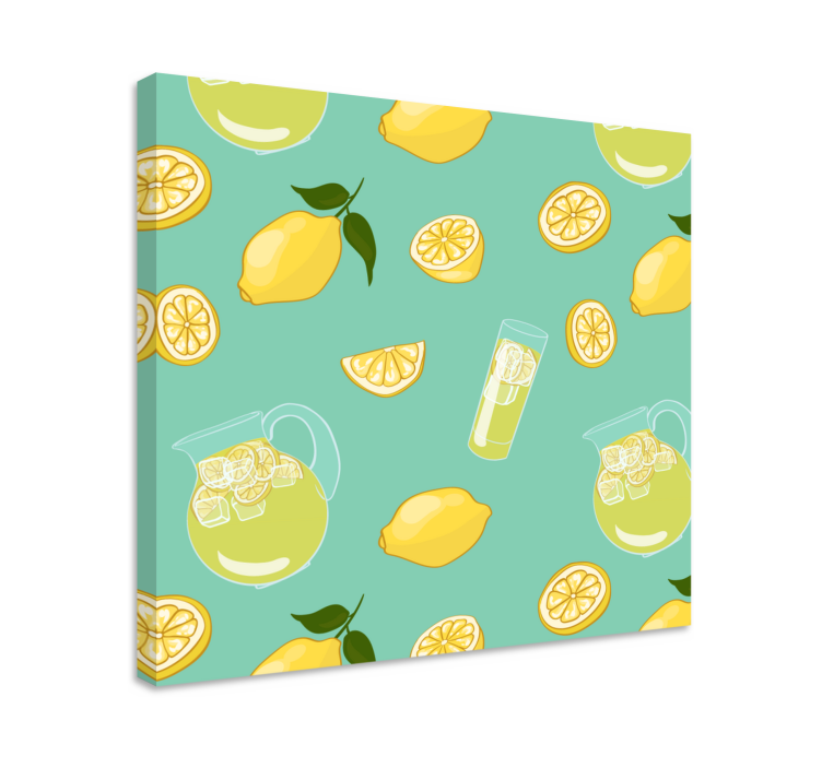 Fruit canvas wall art refreshing lemonade imagery - TenStickers