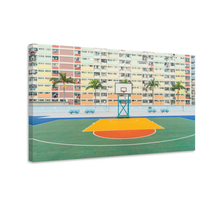 Basketball court green  home canvas prints - TenStickers