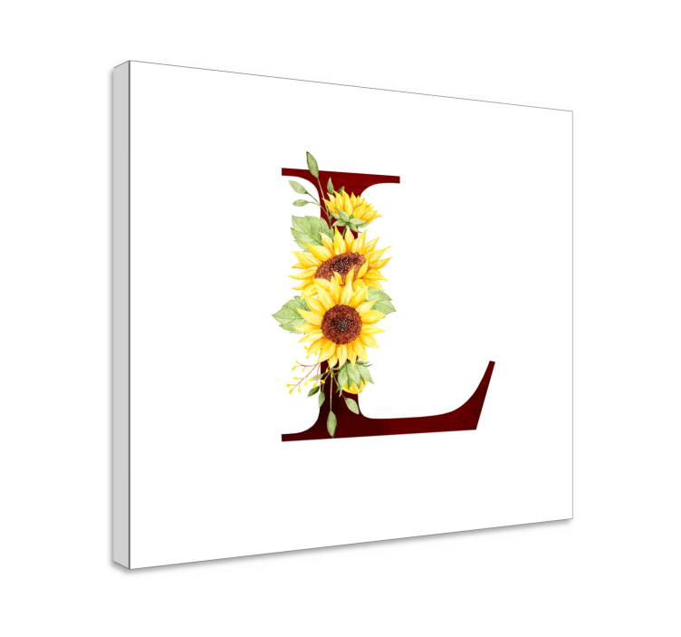 Customizable initial sunflower flower canvas - TenStickers