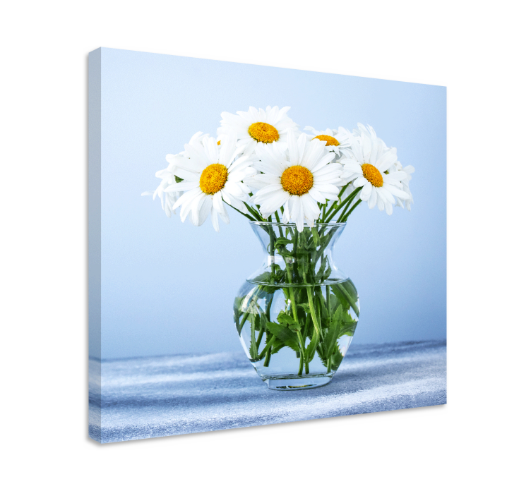 Daisy flowers in glass pots flower canvas - TenStickers